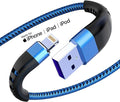 Essri 2Pack for iPhone Charger Cord 3FT, Lighting Cable 3 Feet to USB Charging Cable, Nylon Braided Charging Cord 3 Foot Compatible with iPhone 14 13 12 11 X XS XR Pad - Blue