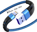 Essri 2Pack for iPhone Charger Cord 3FT, Lighting Cable 3 Feet to USB Charging Cable, Nylon Braided Charging Cord 3 Foot Compatible with iPhone 14 13 12 11 X XS XR Pad - Blue