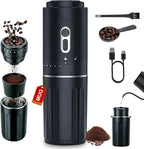 Portable Coffee Maker, Travel Coffee Maker, Portable Battery Pour Over Set, Rechargeable Coffee Maker with Electric Grinder & Insulated Mug for Travel, Camping, Car