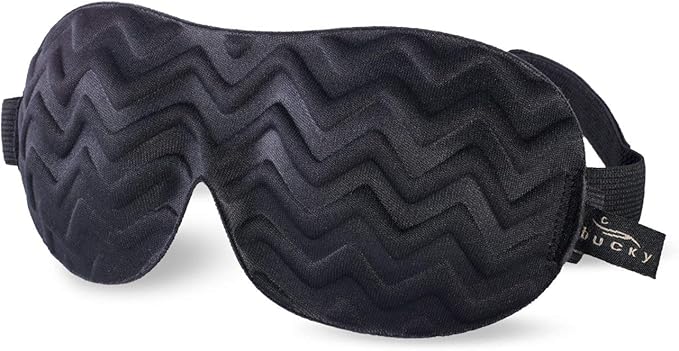 Bucky Ultralight Travel & Sleep Chevron Eye Mask, Black, One Size