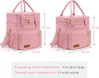 MIYCOO Lunch Bag & Lunch Box for Women Men Double Deck - Leakproof Insulated Soft Large Adult Lunch Cooler Bag for Work, Beach, Picnic, Camping, Travel (Pink,15L)