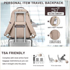 Focdod Laptop Backpack for Women Bookbag: 15.6 inch Work Backpacks with Pouch Pocket for Large Capacity Cup & USB Charger College Book Bag Travel Business Nurse Teacher Bookbags Anti-theft Back Pack