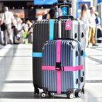 Weewooday 8 Pcs Luggage Straps Suitcase Tags Set for TSA Approved, 4 Travel Adjustable Suitcase Belt, 4 Silicone Luggage Tags with Name ID Card Travel Accessories(Pink, Light Blue,Airplane)