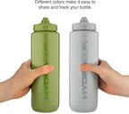 Hydra Cup Sport 4 Pack 32 oz Squeeze Water Bottles, Sports Water Bottle Pack with Fast Flow Valve, BPA-Free Squirt Water Bottles (Dark Colors)