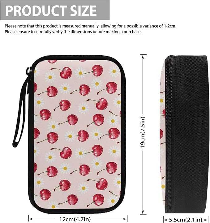 Cherries Travel Cord Organizer Case Cord Organizer Travel Large Storage Bag holds Phone Power Bank SD Card Tech Accessory Electronic Accessories Carry Case