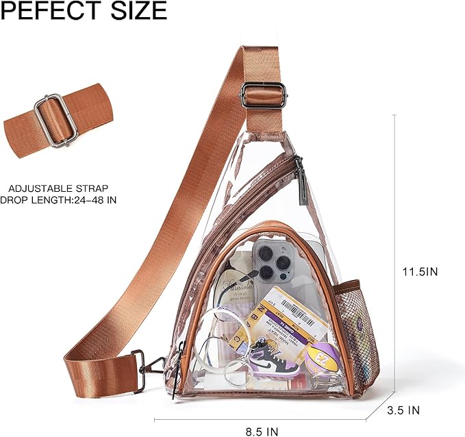LATMAP 7L Sling Bag For Women Men Backpack Fanny Pack Crossbody Chest Travel Shoulder Belt Bags Purse Handbag PU Leather