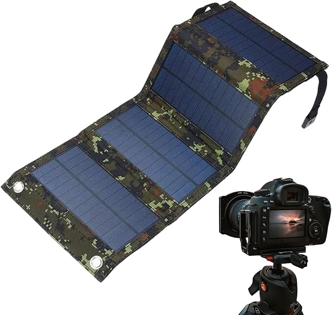 Foldable Solar Panel - 15W Solars Panel Charger with USB Port, Camping Solars Energy Charger | Travel Stellar Supply, Outdoor Hiking Solar Charging Pack for Picnic, Fishing, Backpack Adventures