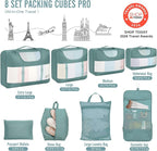 Veken 8 Set Packing Cubes for Travel Essentials, Suitcase Organizer Bags in 4 Sizes, Carry-On Luggage Accessories with Large Laundry & Hanging Toiletry Bag, Must-Have for Airplane, Road Trip & Camping