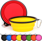 2 Pack Dog Bowl Pet Collapsible Bowls with Clasp Puppy Travel Bowl Portable Cats Water Food Dish for Walking Parking Outdoors Traveling