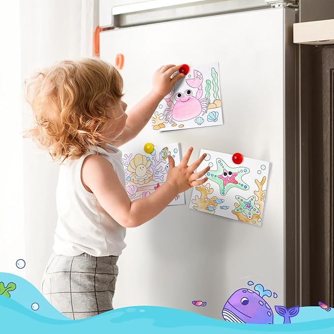 JoyCat Paint with Water Coloring Books for Toddlers, Watercolor Painting Sets for Kids Ages 3-5 4-8, Arts and Crafts Drawing Activities Toy Birthday Gifts for Boys Girls (Sea Animals)