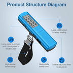 Battery-Free Digital Luggage Scale, 110lbs/50kg Portable Handheld Hanging Scale for Luggages, Suitcases, Backpacks & Bags, Easy Weighing for Travel, No Need Batteries (Blue)