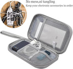 CAAORDKSO Cord Organizer Travel Cable Organizer Bag Tech Electronic Organizer Travel Case, Waterproof Electronic Accessories Pouch Bag for Cable, Cord, Charger, Phone, Power Bank, Earphone(Light Grey)