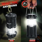 4-Pack Solar Camping Lanterns,Rechargeable LED with USB/Solar/AA Battery,Magnetic Base,Hanging Hook,Collapsible, Waterproof for Emergency, Hiking,Hurricane,Campsites,Lanterns for Power Outages