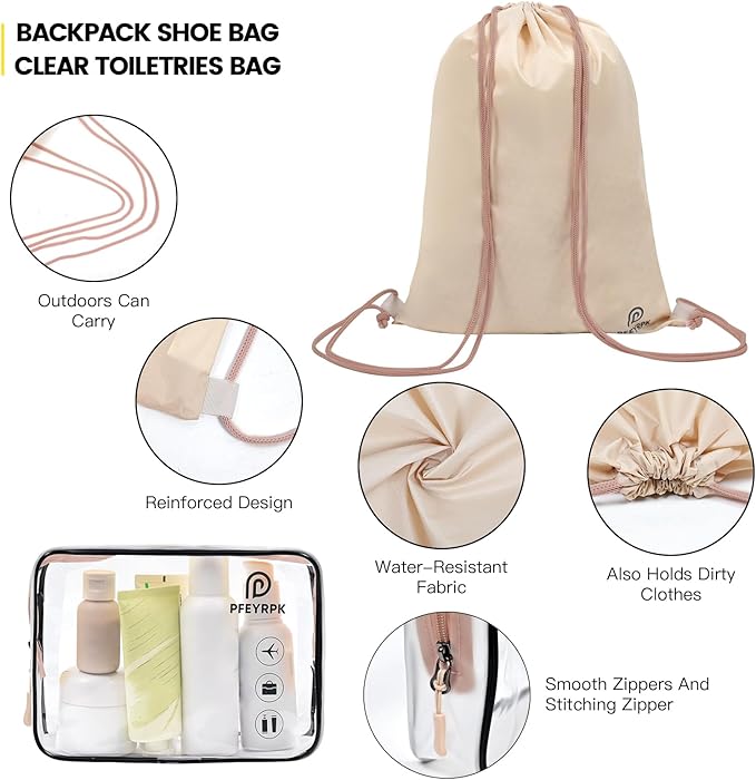 PFEYRPK Lightweight Compression Packing Cubes for Suitcases, Compressible Expandable Travel Packing Organizer with Clear Toiletries and Backpack Bag, Travel Essentials for Carry on Luggage 7 Set