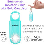 130dB Personal Safety Alarm Ultra Bright Strobe Light. Loud Sound SOS Emergency Alerts. Self Defense Keychain Siren for Women, Children, Night Runners, Hiking. Bear Alarm Deterrent. Aqua