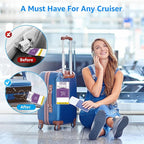 5 Pack Cruise Luggage Tag Holders for Carnival, NCL, Princess, MSC Cruise Ships, Clear Cruise Tags Holders with Zip Seal by FUNMCAN, Wide Waterproof Cruise Essentials Cruise Accessories Must Haves