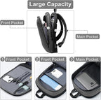 hk Business Backpack for Men 17 Inch,Slim & Expandable Waterproof Travel Laptop Backpack with USB Charger Port (Dark Grey)