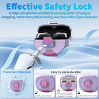 for Bose Ultra Open Earbuds Case with Secure Lock & Phone Stand, Soft TPU Shockproof Protective Clear Case for Bose Open Ear Earbuds Accessories with Cleaning Pen & Keychain (Clear Purple)