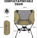 MOON LENCE Portable Camping Chair Lightweight Foldable Chair - The 4th Generation Portable Folding Chair - Compact, Ultralight Folding Chairs for Hiking Mountaineering Beach