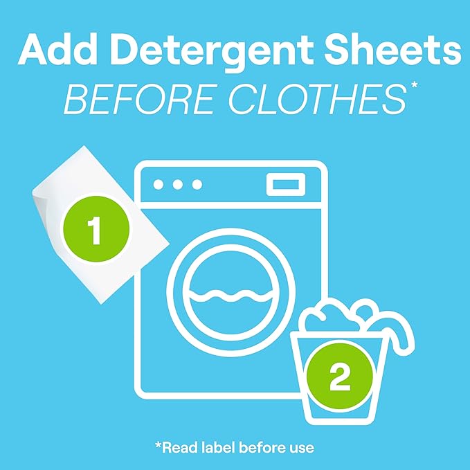 Seventh Generation Laundry Detergent Sheets 32ct Free & Clear Removes Tough Stains Safer for your family (Pack of 8)