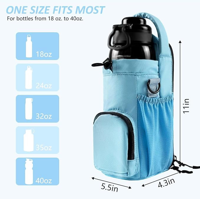 Magnetic Gym Bag for Men and Women, Magnetic Water Bottle Holder for Gym, Small Gym Bag, Gym Gifts for Women and Men (Blue, <40 OZ)