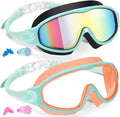 Keary 2 Pack Kids Swim Goggles for 3-15 UV Protection Anti-Fog Pool Water Swimming Goggles For Boys Girls Youth Toddler