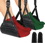 Airplane Foot Hammock for Flight, Adjustable Foot Rest Under Desk, Portable Wide Foot Support for Long Trips & Office, Travel Essentials, Best Airplane Gadgets & Travel Gifts (2 PC)