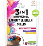 Color Catcher Fabric Softener Laundry Detergent Sheets 25 Loads Fresh Scent, Plant based, No Plastic Jugs Travel Friendly, Ultra Concentrated Mix Colored with Whites Detergent Softener & Color Catcher