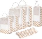 Narwey 6 Set/5 Set Compression Packing Cubes for Travel Kids Women Carry on, Packing Organizers Bag for Backpack Luggage Suitcase Duffle Bags
