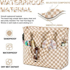 Bluboon Waterproof Beach Tote Pool Bags for Women Ladies Extra Large Carry On Bag With Wet Compartment for Weekender Travel