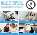 iPhone Fast Charger 3+3Pack 20W USB C Wall Charger with 6FT Fast Charging Cable Compatible with iPhone 14/13/12/11/Pro/Pro Max-Black
