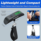 Digital Hanging Luggage Scale with Backlit for Travel, Portable Handheld Suitcase Weight Scale with Hook, 110 Pounds, Battery Included