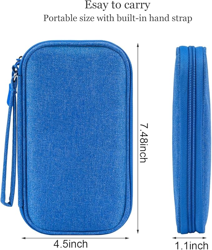 CAAORDKSO Travel Cord Organizer - Electronics Organizer Case, Cable Organizer Bag Pouch Waterproof Portable Accessories Case for Cord, Charger, Phone, Power Bank, Earphone (Blue)
