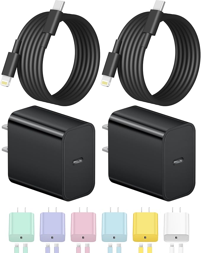 iPhone Charger Fast Charging USB C Charger Block Type C Charge iPad with 6FT C Chargers Cord Compatible with iPhone14/14 Pro Max/13/13Pro/12/12 Pro/11,iPad(Black)