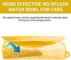 SLSON Spill Proof Dog Water Bowl for Cars,Collapsible No Splash Dog Travel Bowls Integrated Molding Portable Pet Bowl for Road Trip Truck,RV,SUV,Boat Accessories (Yellow)