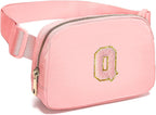 Gitus Customizable Gifts for Girls Age 6-8 8-10 Belt Bag Fanny Pack with Initial for Girls Birthday Gifts for Teenager Girls Teen Girl Gifts Trendy Stuff （Light Pink-Q）