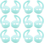 JNSA 6 Pairs Silicone Ear Tips Compatible with Air Pods 1&2,Silicone Soft Anti-Slip Sport Earbud Tips, Anti-Drop Ear Hook Gel Headphones Earphones Accessories Tips (Green 6 Pairs)