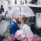 Clear Bubble Umbrella - Automatic Opening Clear Dome Umbrella with the Stylish J-Shaped Handle for Men and Women, Wedding, Outings and Large Group Gatherings, Graduations, Proms, or Daily City Walks