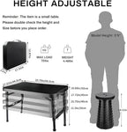 KPR Retractable Small Folding Table and Stool Set, Portable Camping Foldable Table Lightweight Yet More Sturdy with Adjustable Stool for Outdoor Picnic, Beach, Camp, Also Ideal as Laptop Bed Desk