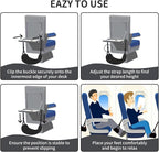 Airplane Foot Hammock for Flight, Adjustable Foot Rest Under Desk, Portable Wide Foot Support for Long Trips & Office, Travel Essentials, Best Airplane Gadgets & Travel Gifts (2 PC)