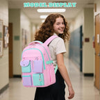 Kids Backpack, Backpack for Girls for Elementary School Multiple Pockets Ages 6-10(Pink)