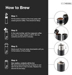 EcoVessel Travel French Press, Portable Coffee Maker, Stainless Steel Insulated Coffee Press, Reusable Single Serve Bottle for On-The-Go Use, 14oz (Mint)