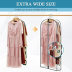 50" All Clear Garment Bags for Hanging Clothes, 4" Gusseted Suit Bags for Closet Storage, Plastic Garment Covers with Zipper for Coats, Jackets, Shirts, 4 Packs