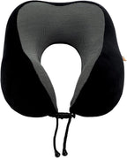Memory Foam Travel Pillow, Neck Pillow with 360-Degree Head Support, Comfortable Ideal for Sleeping on Airplane, Car, Train, Bus and Home Use, Comes with Storage Bag (Black)