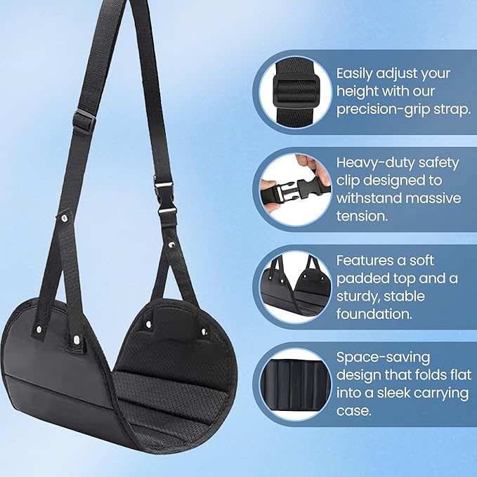 SAG’s Foot Hammock for Plane Travel – Airplane Footrest Hammock, Adjustable Leg Rest for Long Flights, Travel Essentials for Airplane, Office & Home Comfort