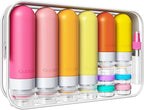 20 Pack Travel Bottles for Toiletries, Original Patented, TSA Approved Travel Size Containers, Leak Proof Silicone Shampoo and Conditioner Bottles Women & Men, Airplane Cruise Essentials, Macaron