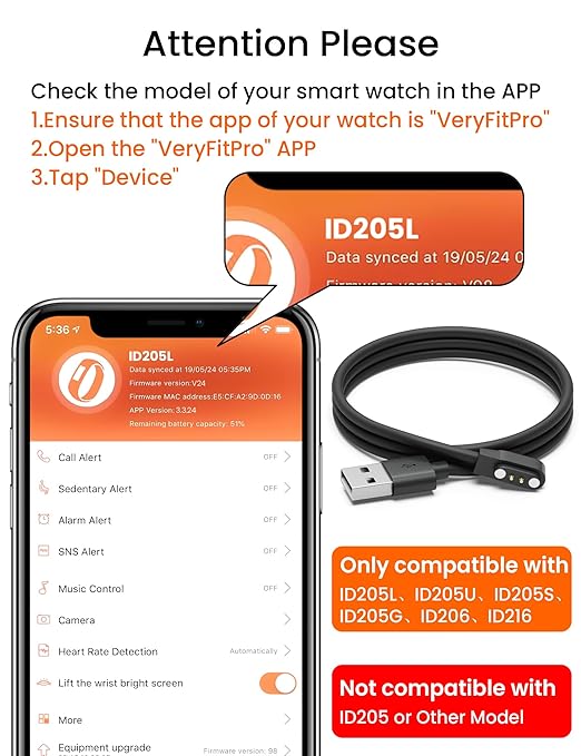 Sinoacc Smart Watch Charger for Skg Letsfit Cubitt Yamay Willful Fitpolo Tozo Wyze Umidigi Blackview 3.3Ft USB Magnetic Charging Cable Cord for Umidigi Uwatch 3S 3 2 2S Urun Smartwatch
