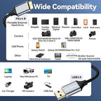 USB 3.0 Micro B Cable 1.5 FT, External Hard Drive Cable 5 Gbps High-Speed USB A to Micro B Hard Drive Cord Compatible for Seagate Xbox One Toshiba WD My Passport Elements SSD, Camera, Laptop