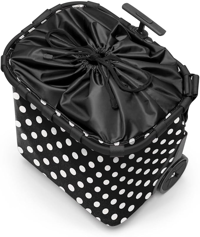 reisenthel carrycruiser dots White - Portable Shopping Trolley with Sturdy Aluminum Frame, Shoulder Strap and Removable mesh Inner Bag -Water-Repellent