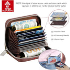 FurArt Zipper Wallet Women, RFID Blocking Credit Card Wallet, Business Card Holder, Compact Size KeyChain Wallet